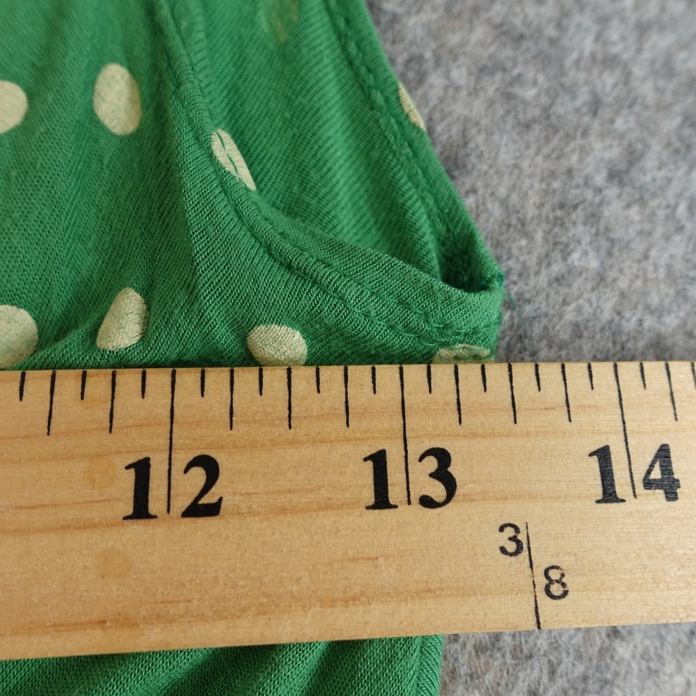Vintage Green Polka Dot Fit and Flare Dress M Rayon Midi Sleeveless Babydoll Y2K - Picture 5 of 9